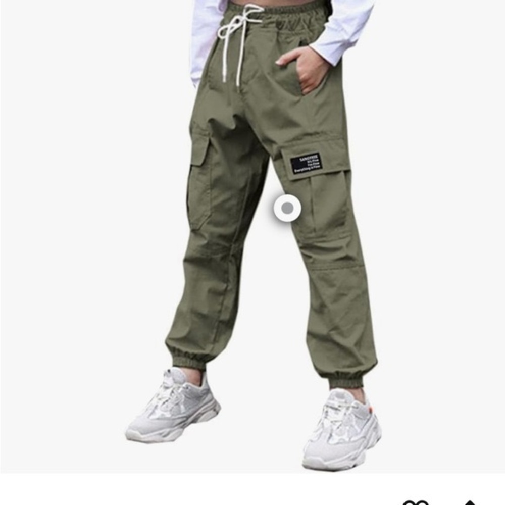 Green 90’s Grunge Cargo Pants Girls Size 11-12
